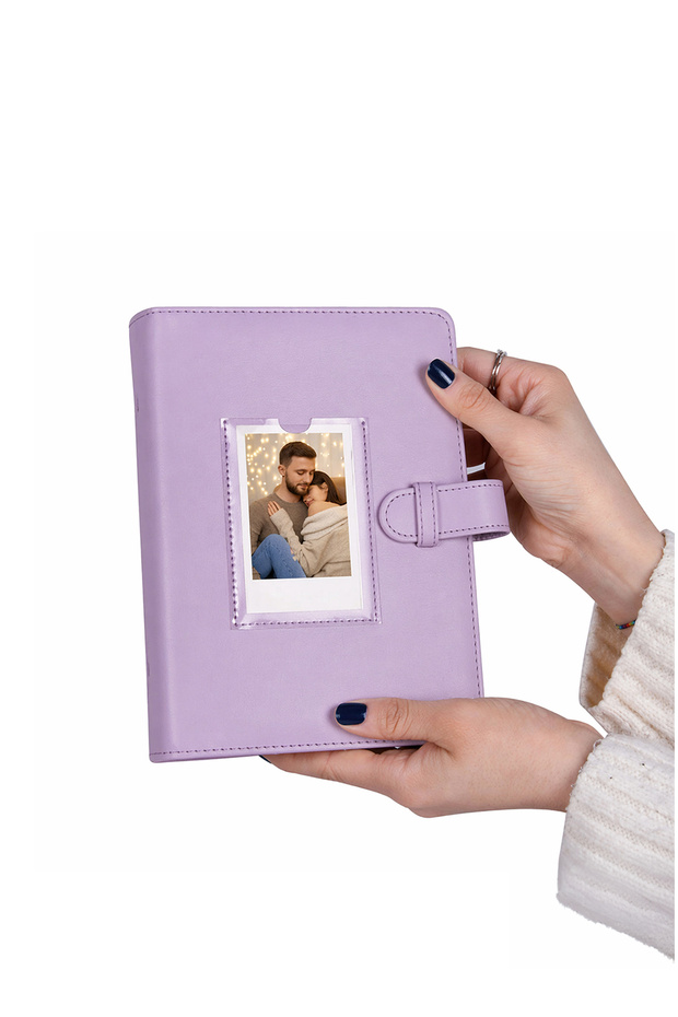 Purple Polakart Photo Album with Pockets for 193 Photos