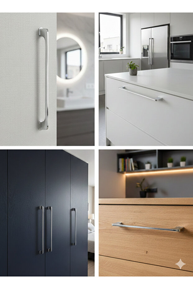 224 mm Elegant Sofia Chrome Premium Slim Design Luxury Furniture Drawer Cloakroom Kitchen Cabinet Handle