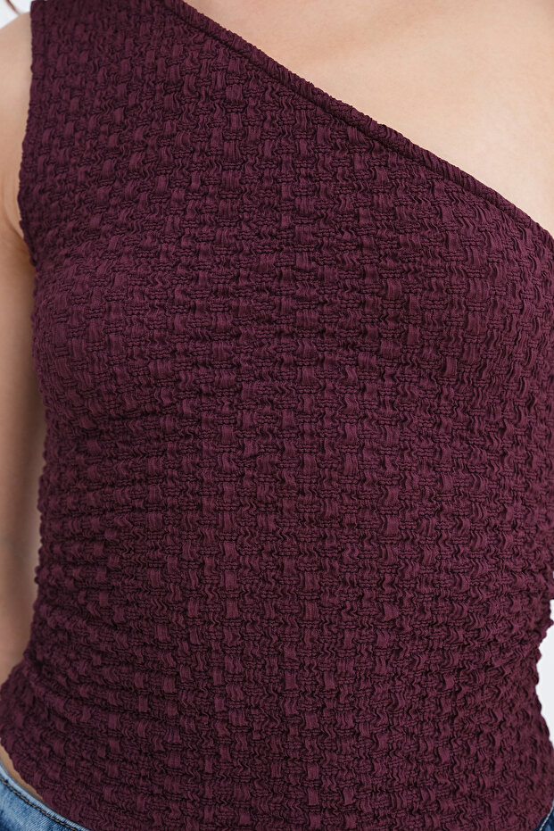 One Shoulder Textured Blouse A0522-E2 - 3