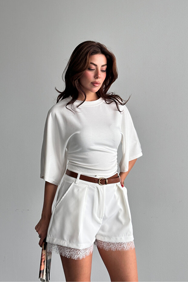 Waist-Fitted Wide-Sleeve Viscose Blouse