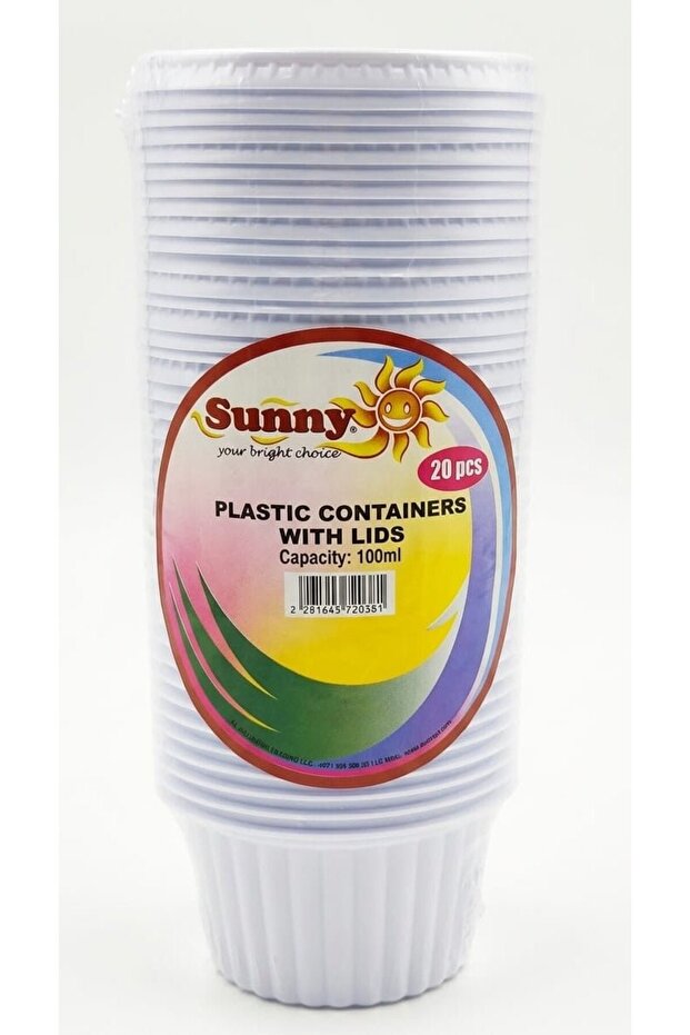 Plastic Disposable Containers with Lids 100 ml – 20 Piece Set