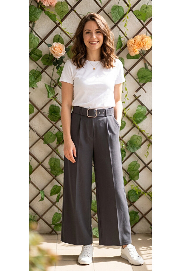 Palazo kumaş pantalon - 1