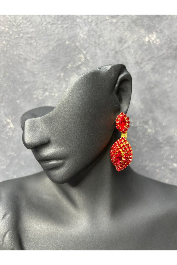Sparkling Crystal Stone Embellished Dangle Wedding Bridal Kaftan Earring