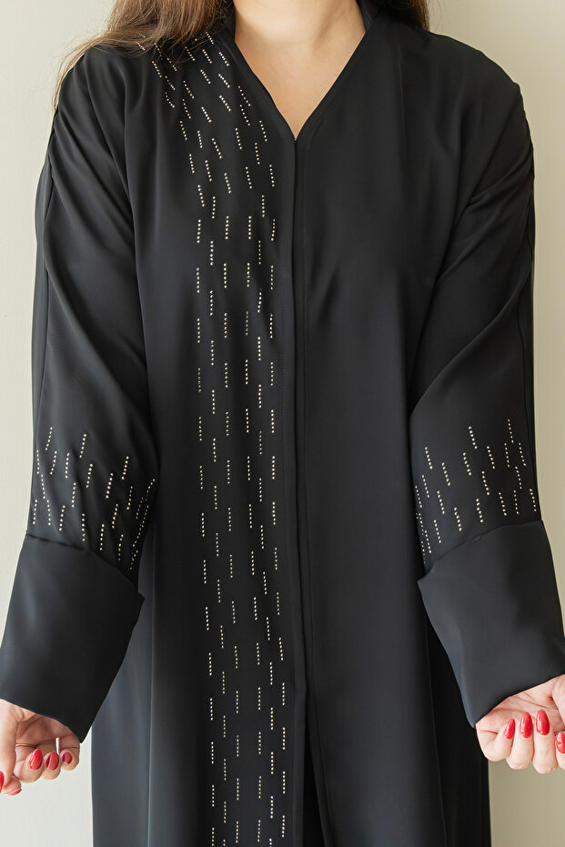 Black Beadwork Detail Abaya - 2