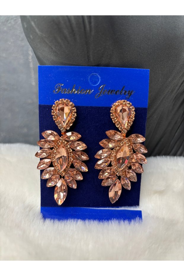 Sparkling Baguette Bridal Wedding Henna Night Earrings