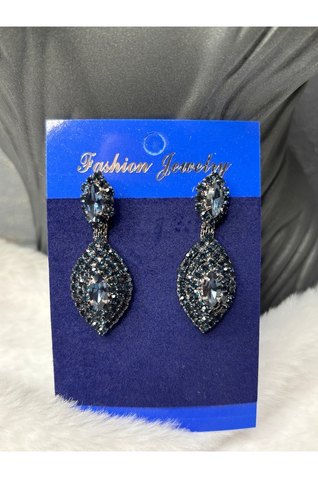 Sparkling Crystal Stone Embellished Dangle Wedding Bridal Kaftan Earring
