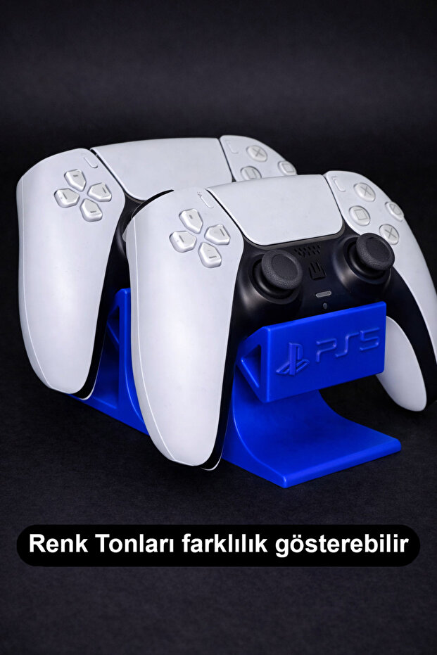 RUVORI Ps5 2'li Dualsense Kol Standı Joystick Tutucu PS5 Yazılı Plastik - Mavi