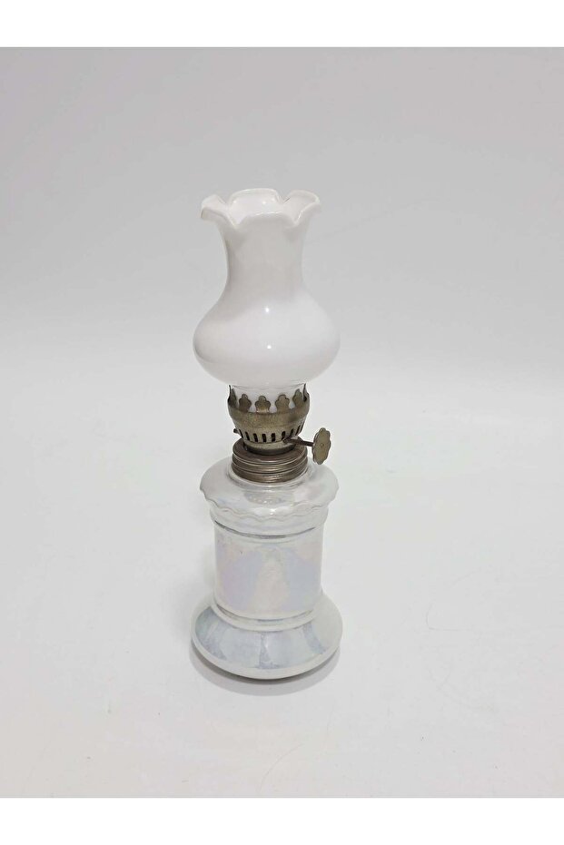 Antique Porcelain Gas Lamp with Embossed Floral Motif 019