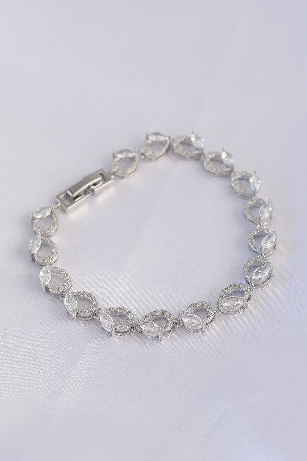 Vip Series Brass Zircon Stone Silver Color Barley Model Bracelet