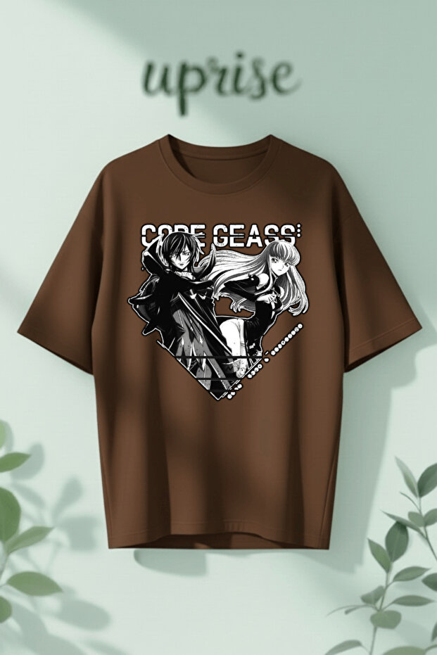 تي شيرت قطني كبير الحجم مطبوع عليه Code Geass