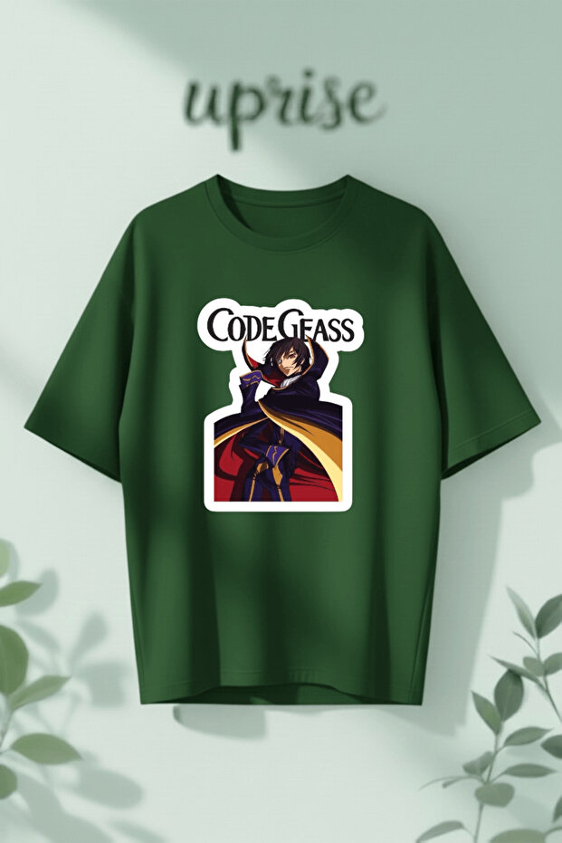 تي شيرت قطني كبير الحجم مطبوع عليه Code Geass
