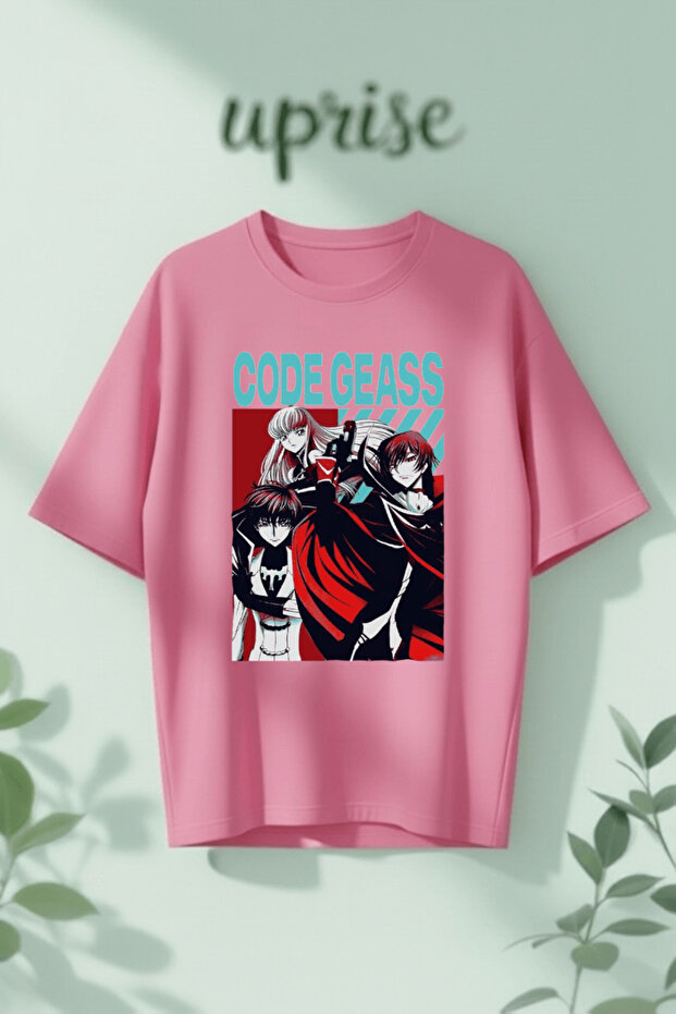 تي شيرت قطني كبير الحجم مطبوع عليه Code Geass