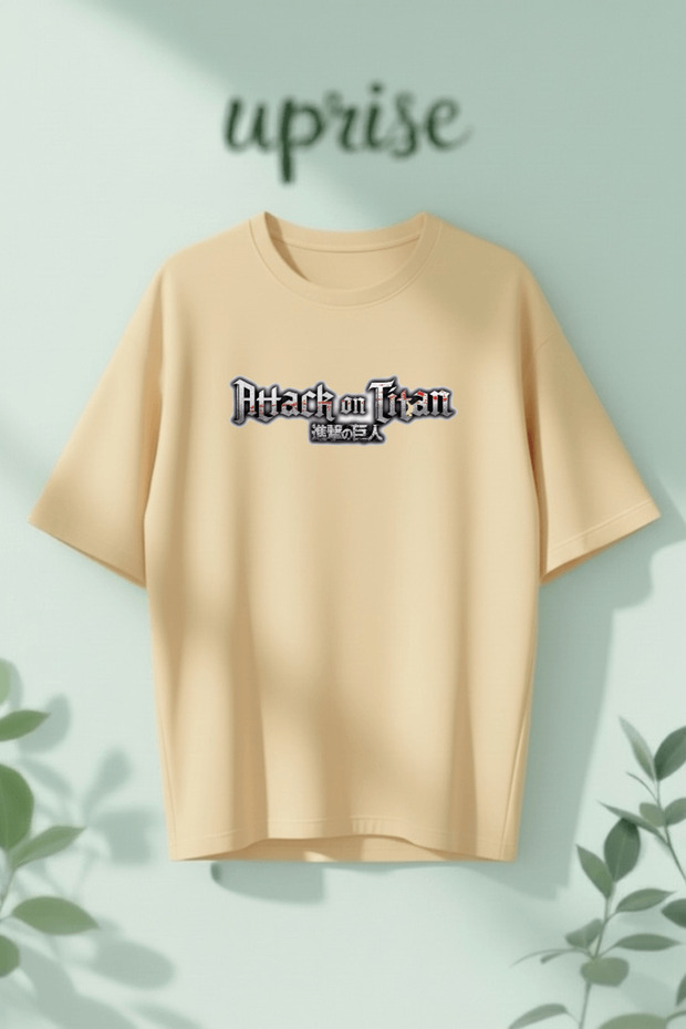 تي شيرت قطني كبير الحجم مطبوع عليه أنمي Attack On Titan