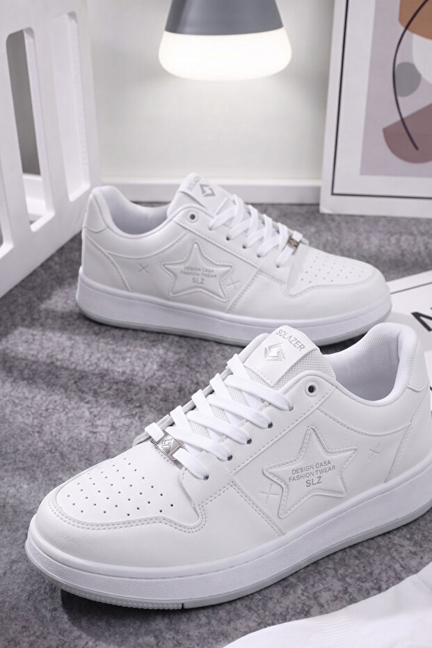 Women's Star Pattern Sneaker White Sports Shoes