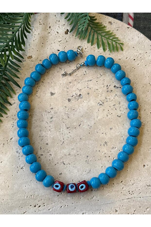 Glass Bead Natural Stone Pearlescent Necklace