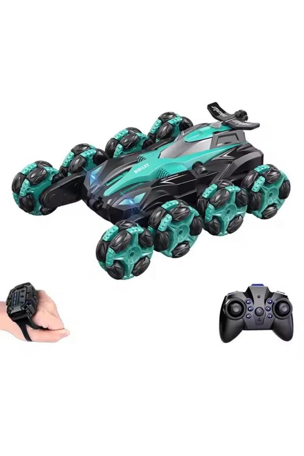 2.4GHz RC Stunt Car with Mecanum Wheels, 360° Drift, LED Lights, Rechargeable Toy