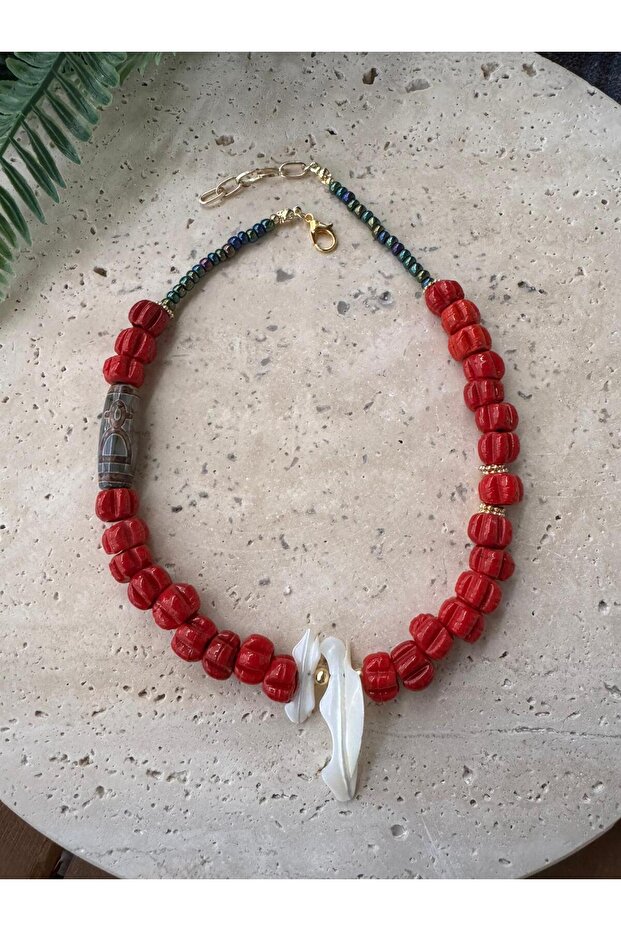 Tibet Agate Natural Stone African Design Necklace