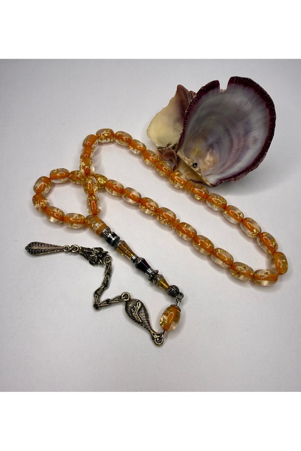 Nakkaş İmame Gold Leaf Plexi Glass Airplane Glass Prayer Beads