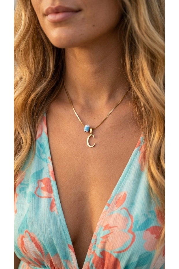 316L Steel Necklace, Anti-Tarnish, Anti-Allergic, with Letter Figures (2 Years Importer Guarantee)