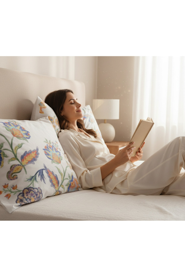 Taç Satin Pillowcase Set 100% Cotton Flounced 50X70 cm (2 Pieces) – Elegant, Soft and Stylish