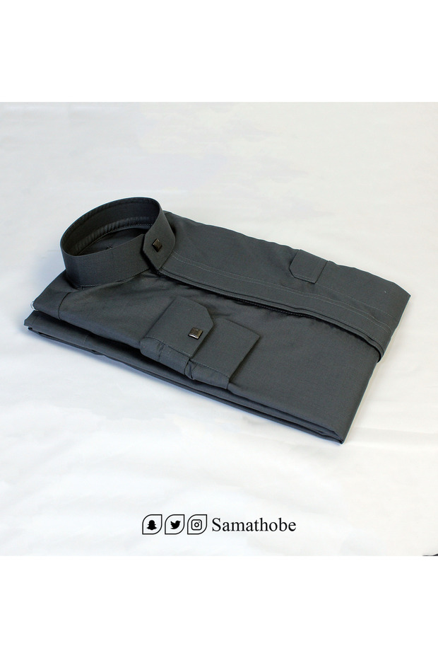 ثوب رجالي جاهز تصميم MG8 لون رصاصي طول 60