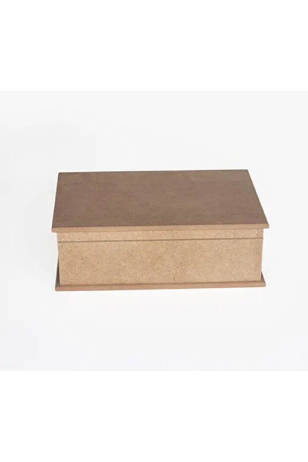 صندوق مستطيل صغير مع غطاء من الخشب المضغوط (MDF) غير مطلي - 1