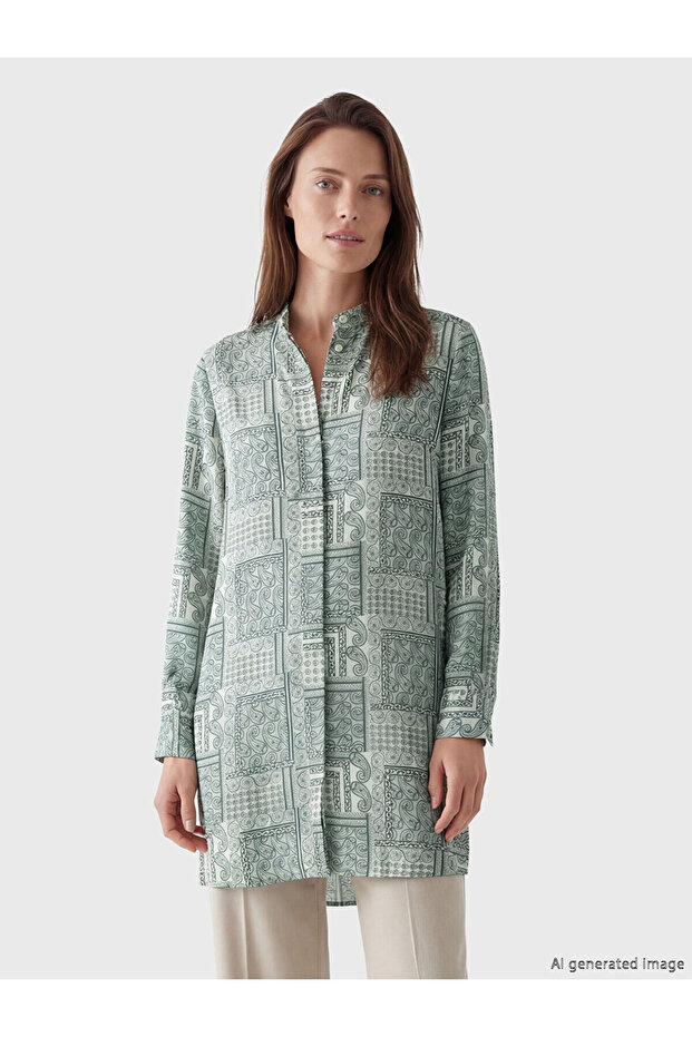 Nevavm Women's Floral Collar Shirt Tunic with a Difference