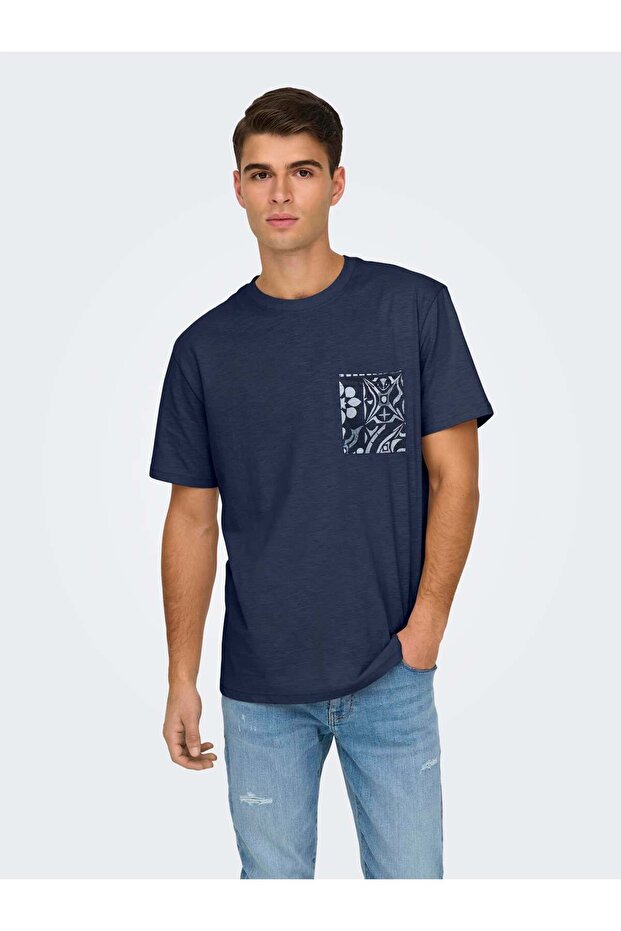 Onsperry Life Reg Leaf Ss Pockettee Blue Nights