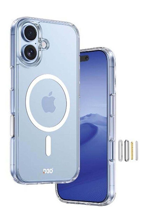 D3O Protected TPU+PC MagSafe Clear Case with Capture Button for iPhone 17 White