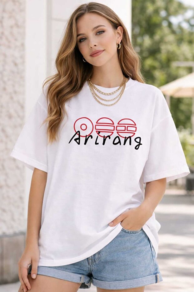 تيشيرت كبير الحجم مطبوع عليه Arirang World Tour BTS