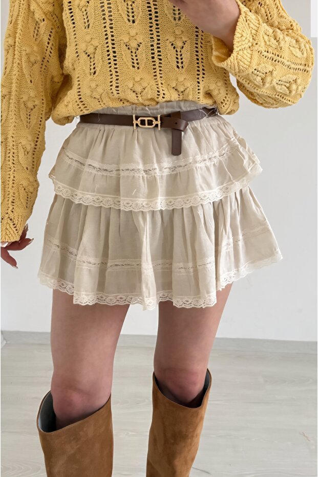Dantelli mini etek