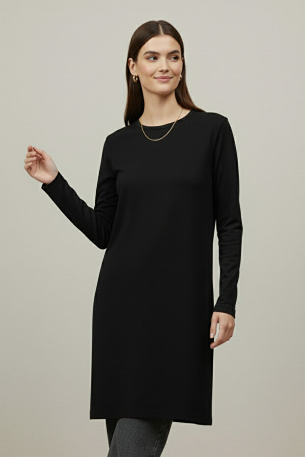 Black Modest Casual Elegant Tunic