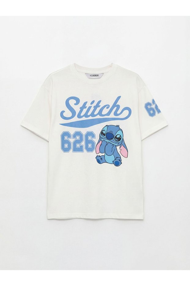 Lcw Kids Stitch Printed Girls' T-Shirt