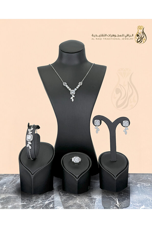 Zircon Set Branches Feminine Touch Elegance - Silver - 2