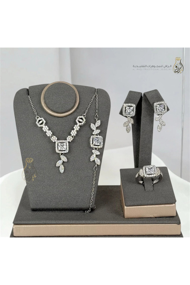 Zircon Set Branches Feminine Touch Elegance - Silver - 1