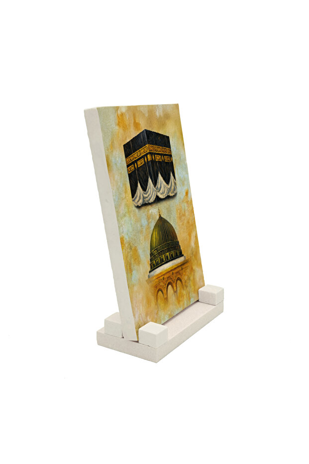 طاولة حجرية مطبوعة بصور الكعبة والمسجد النبوي 10x15 5G-MM2
