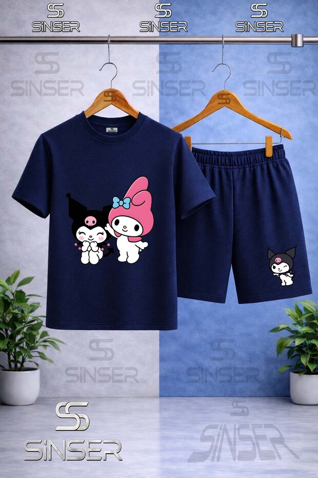 Children's Kromi and My Melody Printed Crew Neck T-Shirt - Shorts Set