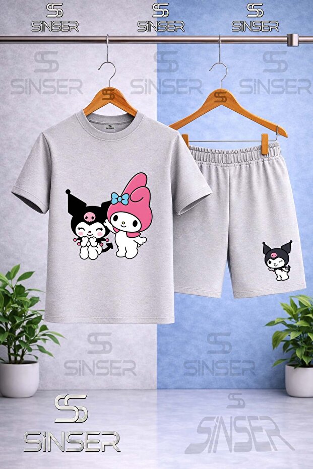 Children's Kromi and My Melody Printed Crew Neck T-Shirt - Shorts Set