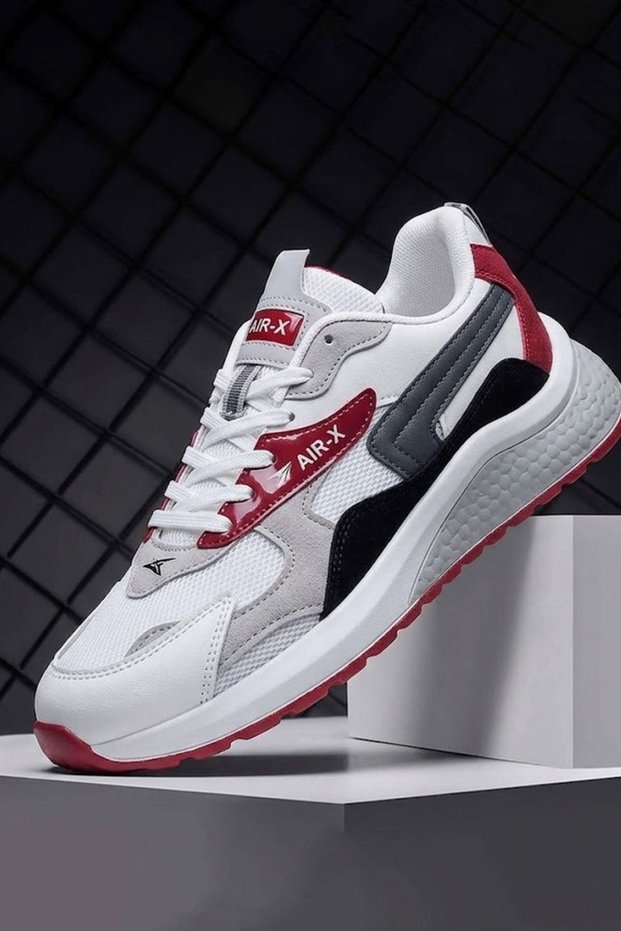 Women's Sneaker Casual Lace-Up Red Sports Shoes
