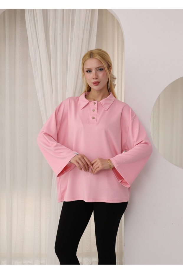 Comfortable Tunic with Button Detail - 1