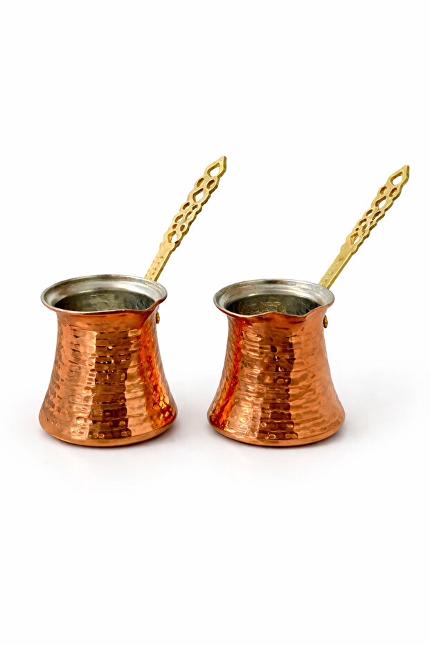 Set of 2 Copper Coffee Pots Suitable for Traditional Turkish Coffee