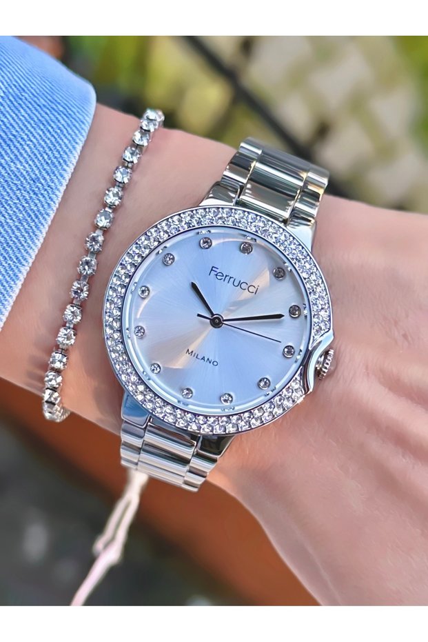 Women's Wristwatch New Model with Stones Steel Band Waterproof 2-Year Warranty Bracelet Gift