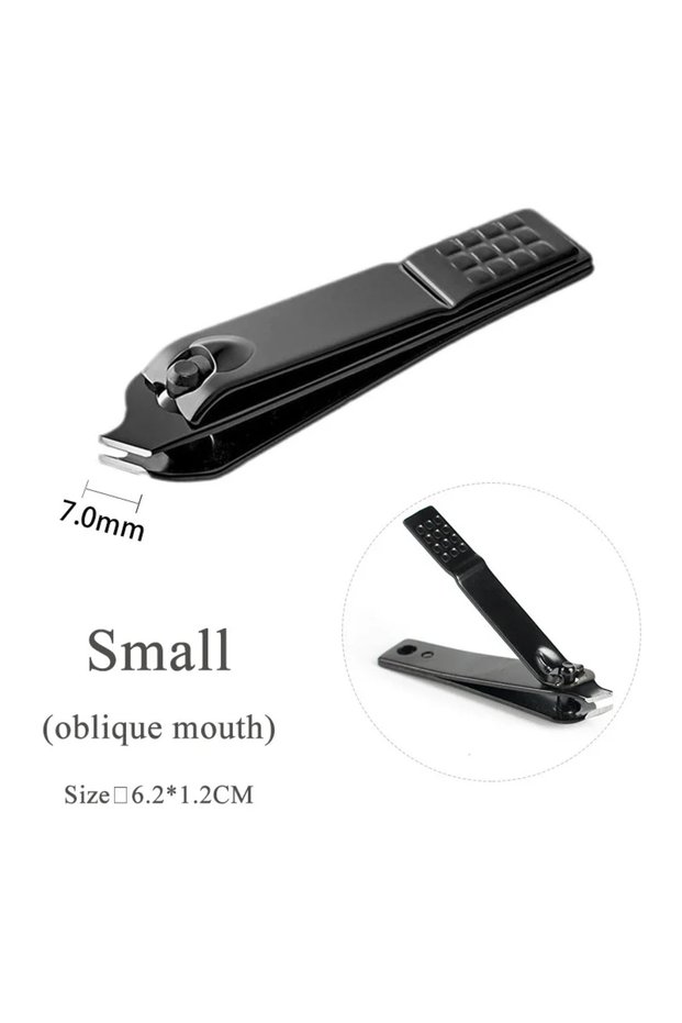 Small oblique mouth 1/3/5Pcs Black Nail Clippers Stainless Steel Nail Cutter Thick Scissor Plier Toe