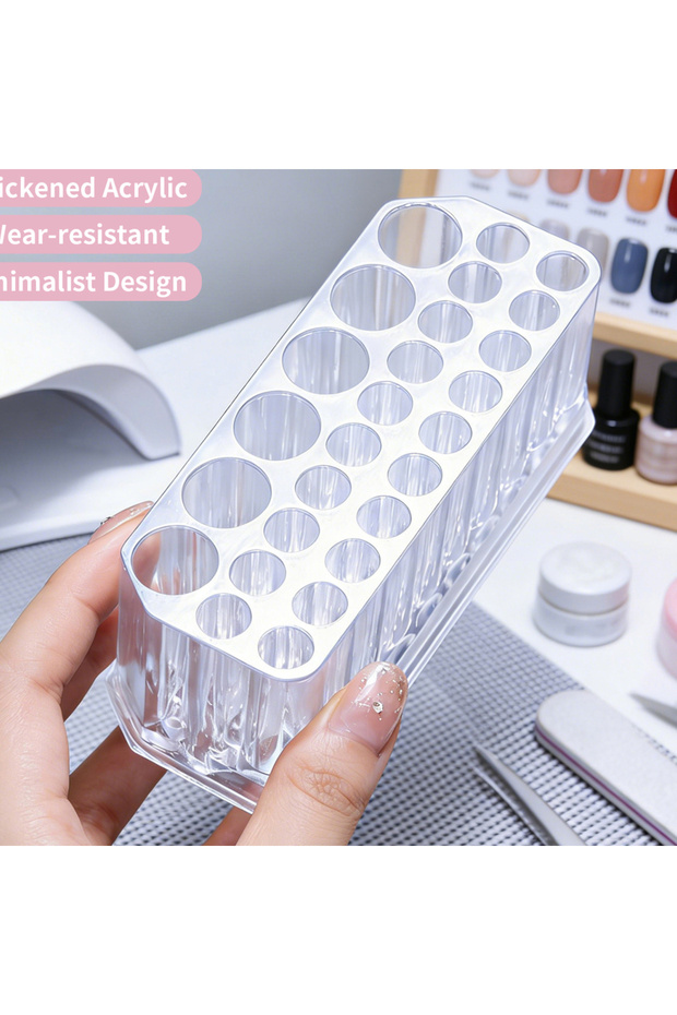 26 Holes Transparent 26 Holes Acrylic Nail Brushes Storage Holder Makeup Pen Organizer Nail Tools Sh