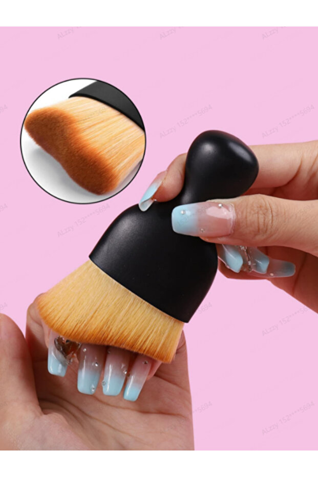 1pcs black 1Pcs Nail Art Brush Remove Dust Brush Acrylic UV Gel Polish Powder Cleaning Tool Beauty M