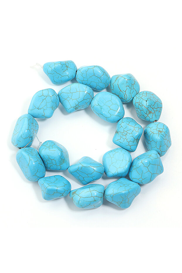 10X12mm-ap32pcs Blue 1 Strand Irregular Turquoises Stone Beads Natural Stone Beads Loose Spacer Bead