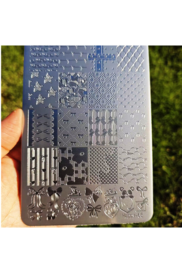 HP-65 Big Size Geometry Nail Stamping Plates Lines Animal Plus thicken Template Plate Mold Printing