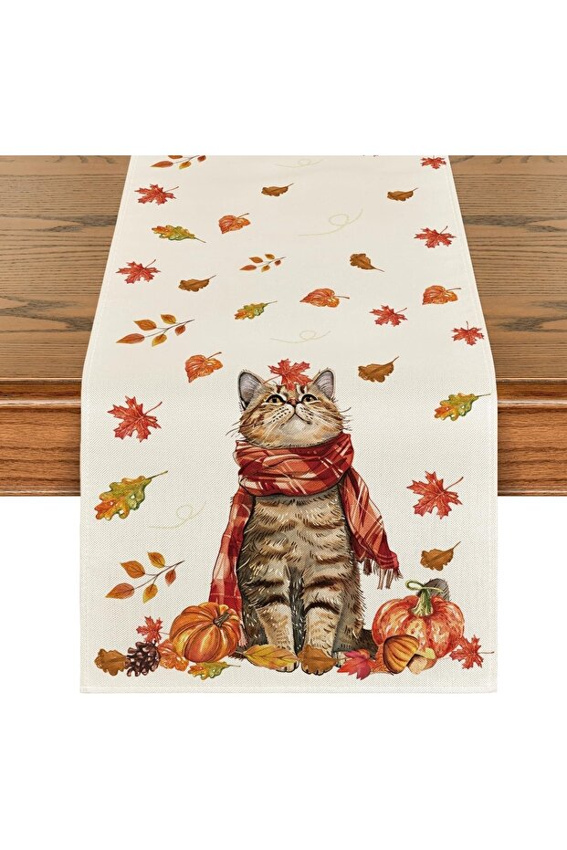 tablecloth, cat model, polyester, multicolor, 40 x 300 cm