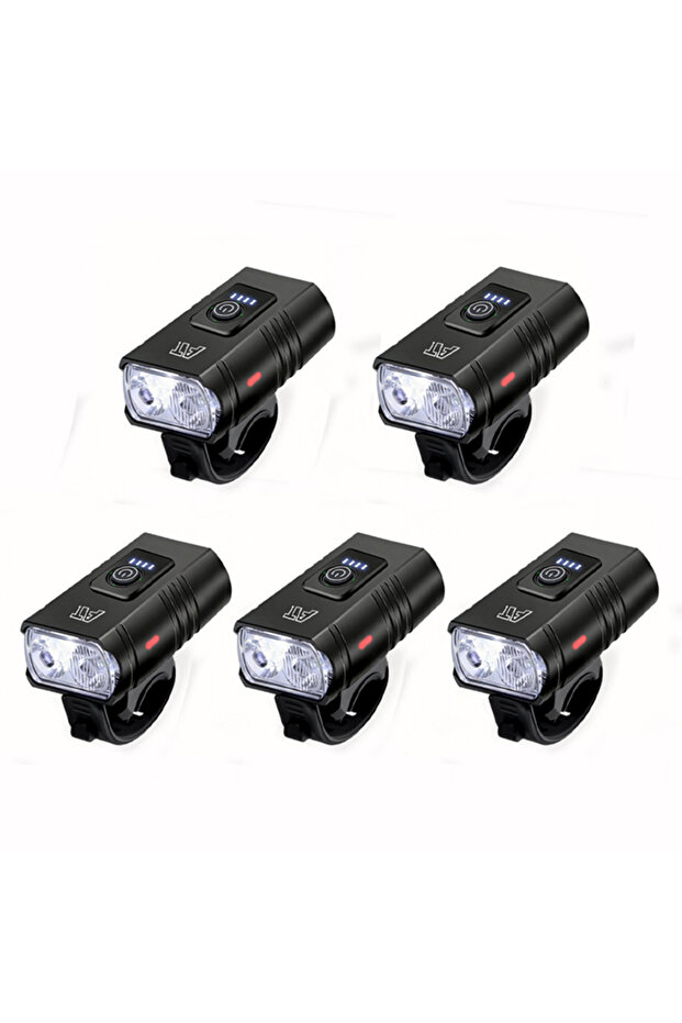 مصباح أمامي للدراجة BK02-5 قطع LED قابل لإعادة الشحن بمنفذ Type-C، مصباح أمامي للدراجات الجبلية ودراجات الطرق، سهل الاستخدام