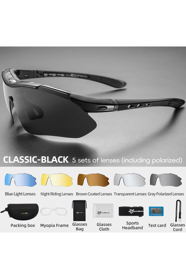 ROCKBROS 10003 Polarized ROCKBROS Cycling Polarized glasses Bike Outdoor Sports Sunglasses MTB Road